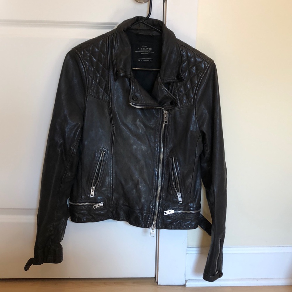 All saints cargo leather jacket
